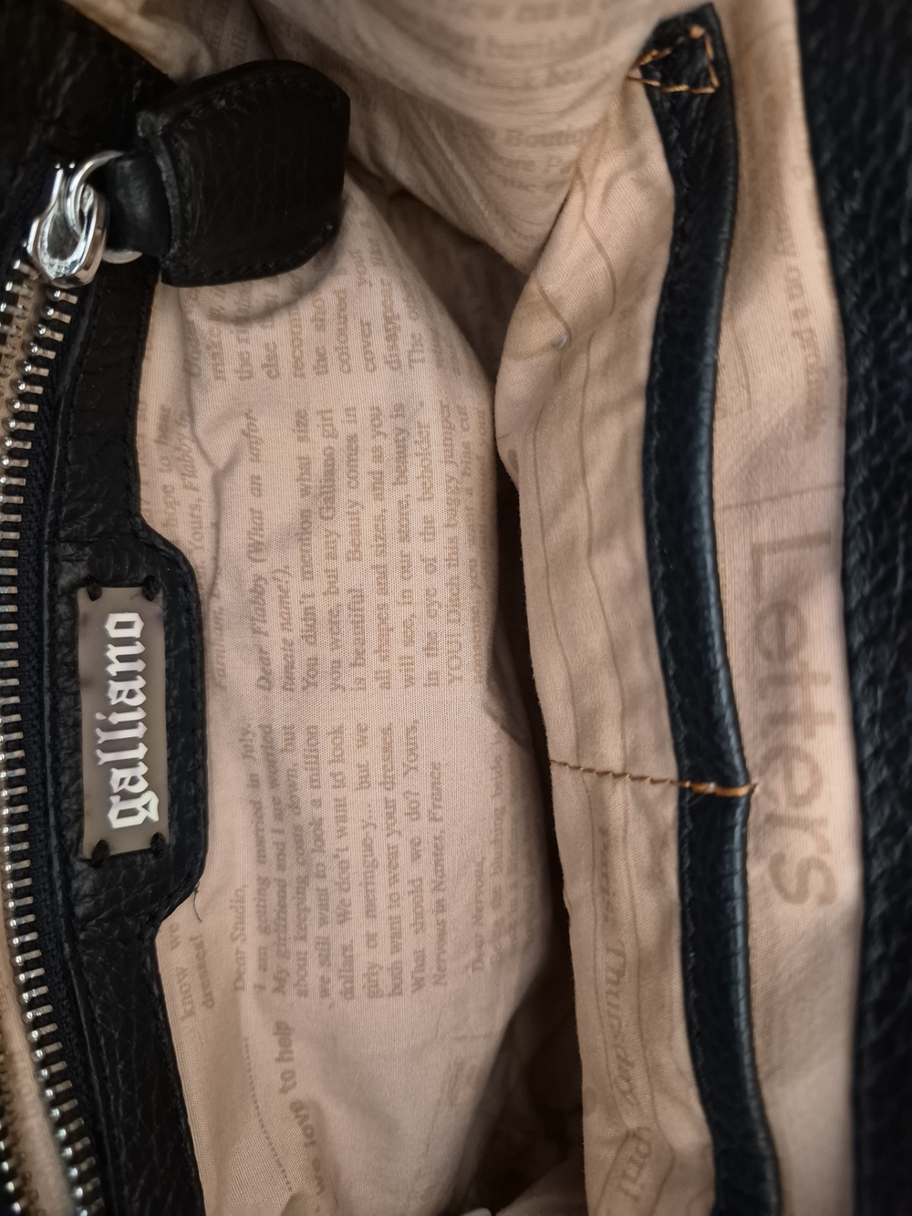 Galliano LOGO Vintage Bowling Bag.  Tan & Black Twist Lock Leather Bag, - Picture 14 of 16